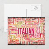 Italienische Speisekarte Postkarte (Vorne/Hinten)