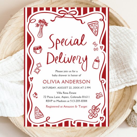 Italienische Spezial-Lieferung Whimsical Baby Dusc Einladung