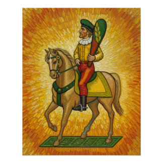 Italienische Spielkarten - Reiter der Kreuz, Scopa Poster