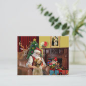 Italienische Spinone des Weihnachtsmanns Feiertagspostkarte (Stehend Vorderseite)