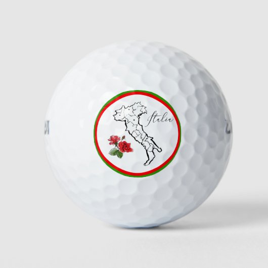 *~* Italienische Sprache Italia Italien Karte Rose Golfball (Vorderseite)