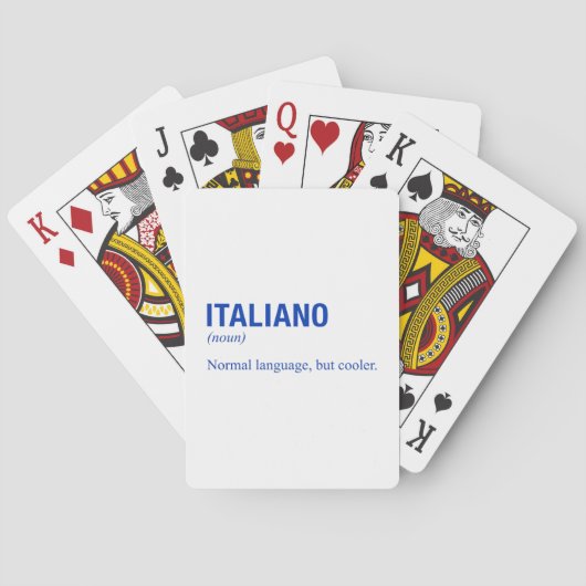 ITALIENISCHE Sprache Spielkarten (Rückseite)