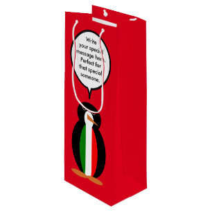 Italienische sprechende Ms Penguin Personalisiert  Geschenktüte Für Weinflaschen