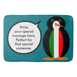 Italienische sprechende Ms-Pinguin-Personalisierun Badematte