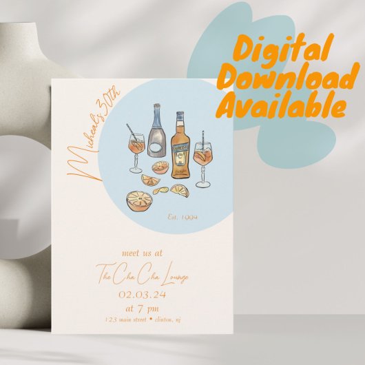 Italienische Spritz Birthday Einladung