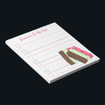Italienische Spumoni-Eiscreme Personalisiert zu fü Notizblock<br><div class="desc">Das Design der Tafelschachtel TO DO im List-Stil bietet eine originelle Illustration eines köstlichen italienischen Spumoni-Gelato-Desserts mit Kirschschichten, Minze und Schokoladeneis, Kirschen, Früchten und Nüssen. Ideal für Eis, Spumonfan oder Liebhaber italienischer Klassiker! Dieses italienische Design ist auch auf anderen Produkten erhältlich. Viele weitere Illustrationen zum Thema Feinschmecker stehen ebenfalls zur...</div>