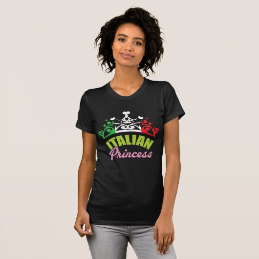 Italienische Staatsflagge Italien Prinzessin-Tiara T-Shirt (Vorne ganz)