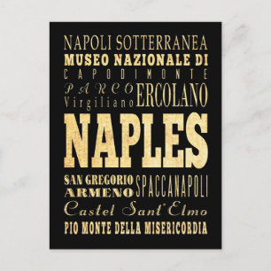 Italienische Stadt Neapel Typografie Kunst Postkarte