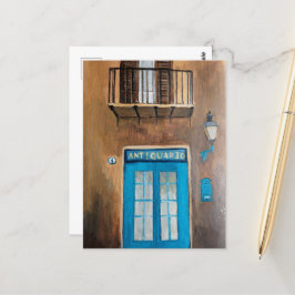 Italienische Straße | Sizilien | Reisen | Tür Postkarte