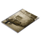 Italienische Straßenszene im Sepianotizbuch Notizblock (Linke Seite)