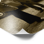 Italienische Straßenszene in Sepia Fotodruck (Ecke)