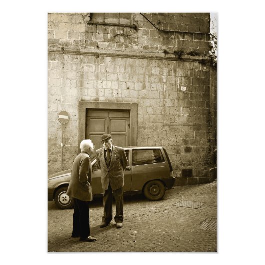 Italienische Straßenszene in Sepia Fotodruck (Vorne)
