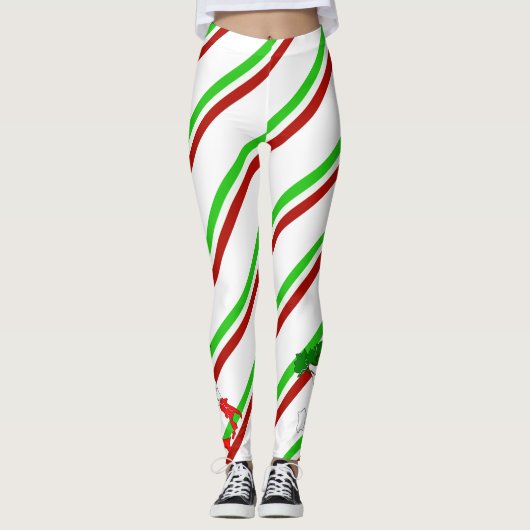 Italienische Streifenflagge Leggings (Vorderseite)