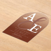 Italienische Sunset Orange Minimalistisch Monogram Acryleinladungen (Ablage )