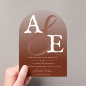 Italienische Sunset Orange Minimalistisch Monogram Acryleinladungen (Insitu (Handheld))