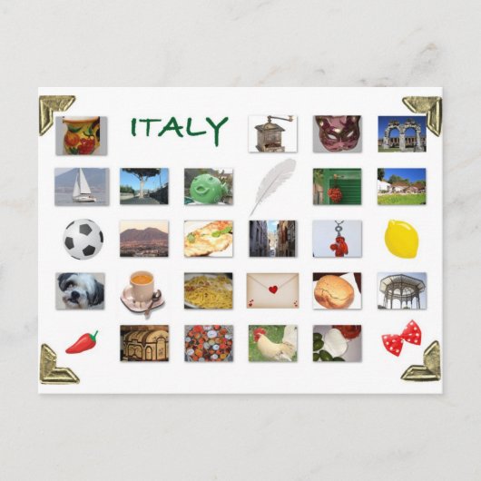 Italienische Symbole Postkarte (Vorderseite)