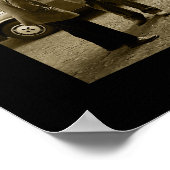 Italienische Szene sepia und schwarzes Poster druc (Ecke)