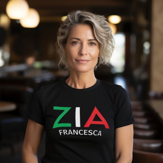 Italienische Tante Zia Green White Red T-Shirt