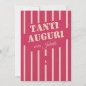 Italienische Tanti-Auguri Rosa Geburtstagskarte (Vorderseite)