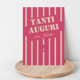 Italienische Tanti-Auguri Rosa Geburtstagskarte