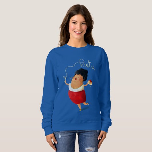 Italienische Teigwaren-Dame Sweatshirt (Vorne ganz)