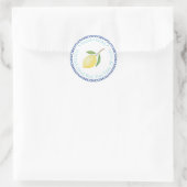 Italienische Theme Summer Wedding Lemons Rücksende Runder Aufkleber (Tasche)