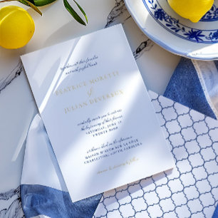 Italienische Tiles Blue & Gold Wedding Folieneinladung