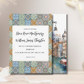 Italienische Tiles-Hochzeit in Urlaubsort Einladung