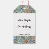 Italienische Tiles-Hochzeit in Urlaubsort Geschenkanhänger (Rückseite)