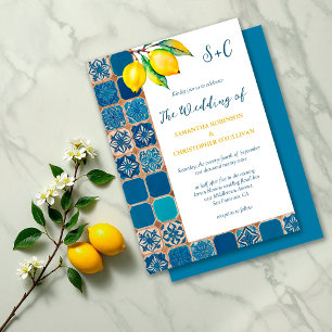 Italienische Tiles Lemon Mediterranean Wedding Einladung