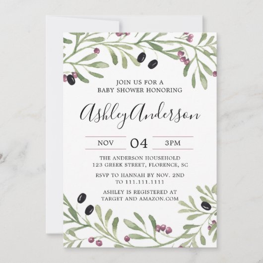 Italienische Toskanische Kinderdusche Einladung (Vorderseite)