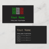 Italienische Tutor-Visitenkarten Visitenkarte (Vorne/Hinten)