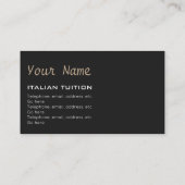 Italienische Tutor-Visitenkarten Visitenkarte (Rückseite)