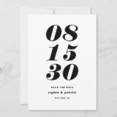 Italienische Typografie in Schwarz und Weiß Save The Date (Vorderseite)