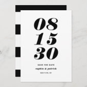 Italienische Typografie in Schwarz und Weiß Save The Date (Vorne/Hinten)