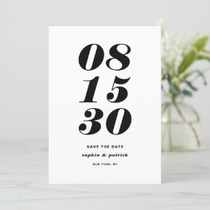 Italienische Typografie in Schwarz und Weiß Save The Date