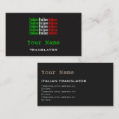 Italienische Übersetzer-oder Visitenkarte (Vorne/Hinten)