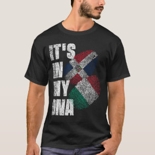 Italienische und dominikanische DNA mischen Flagge T-Shirt