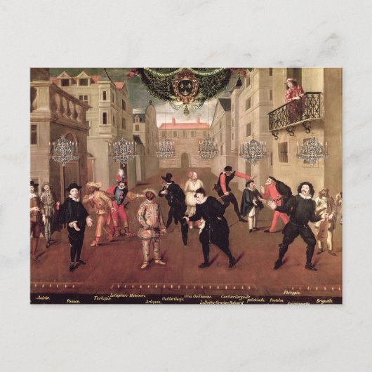 Italienische und französische Komödianten Postkarte (Vorderseite)