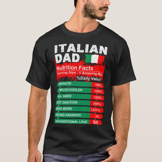 Italienische Vater-Nahrungs-Tatsachen, die T-Shirt (Vorderseite)