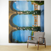 Italienische Villa Beach Szene Türkisblau Wandteppich (Beispiel)