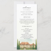 Italienische Villa Watercolor Hochzeitsprogramm To (Vorderseite)