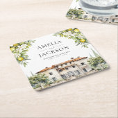 Italienische Villen Lemons & Olives Rechteckiger Pappuntersetzer (angewinkelt)