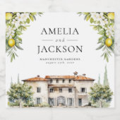 Italienische Villen Lemons & Olives Schaumweinetikett (Einzelnes Label)