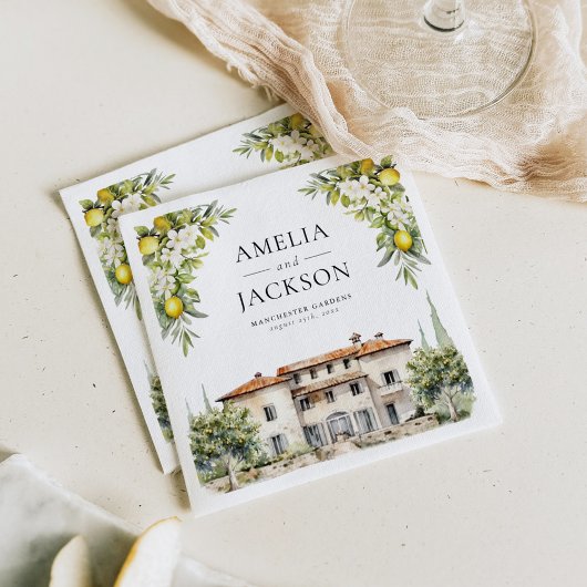 Italienische Villen Lemons & Olives Serviette