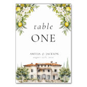 Italienische Villen Lemons & Olives Tischnummer (Vorderseite)