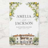 Italienische Villen Lemons & Olives Weinetikett (Einzelnes Label)