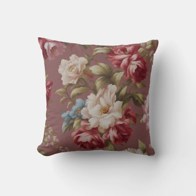 Italienische Vintage Blume Kissen (Vorderseite)