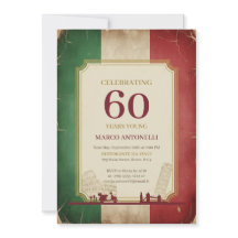 Italienische Vintage-Einladung zum 60. Geburtstag