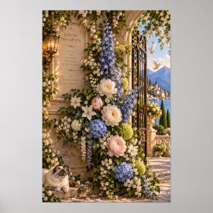 Italienische Vintage-Garten-Blumen-Wandkunst Poster